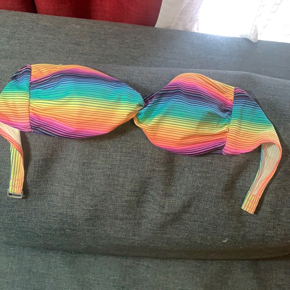 Multi color bandeau bathing suit top